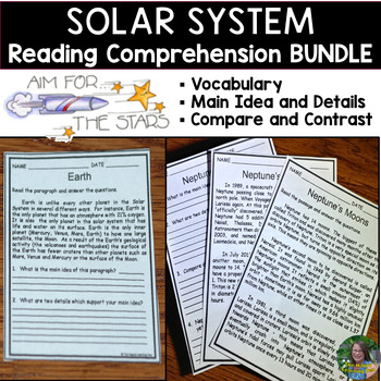 Solar System Reading Comprehension BUNDLE by The Happy Learning Den