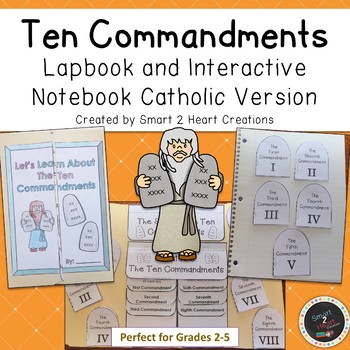 Preview of Ten Commandments Lapbook - Interactive Notebook - Catholic