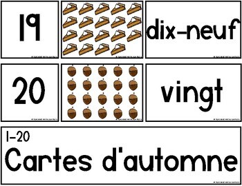 fall french 1 20 matching number word cardspuzzles by teaching with