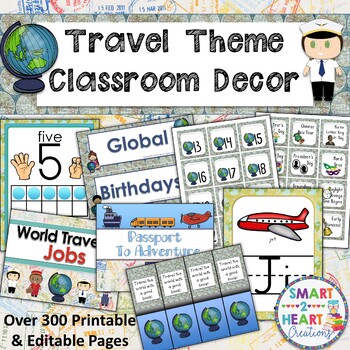Preview of Travel Theme Classroom Decor Bundle