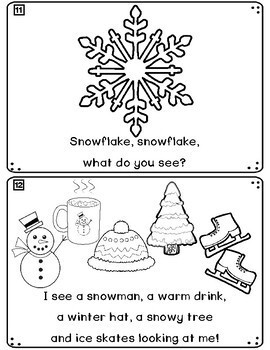 Winter Emergent Reader: Snowman, Snowman, What Do You See? + Pocket ...