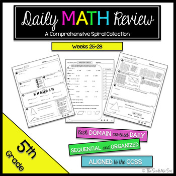 Preview of 5th Grade Math Review: Weeks 25-28