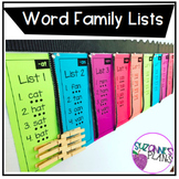 Short Vowel Word Family Lists