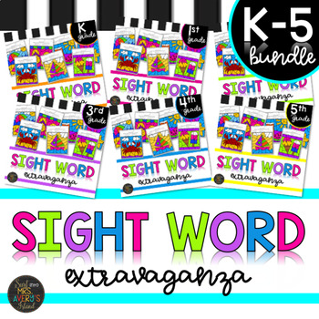 Preview of K-5 Summer Themed Sight Word Color by Code End of the Year Activities