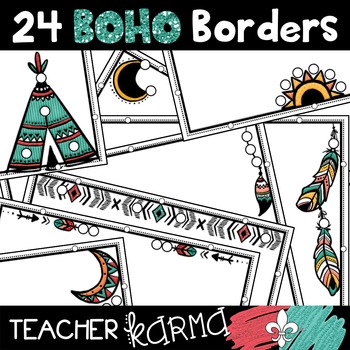 Preview of BOHO Borders Clipart * Native American