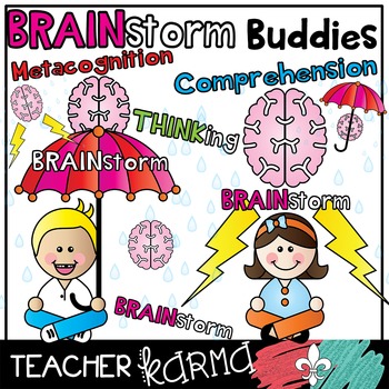 Preview of Brainstorming Buddies - Reading & Comprehension Kids Clipart