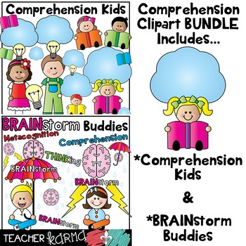 Preview of Reading Comprehension Kids Clipart BUNDLE