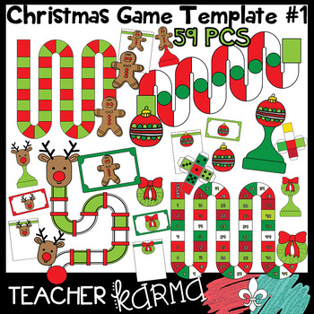 Preview of CHRISTMAS Game Boards & Pieces Bundle  #1