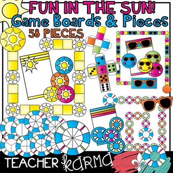 Preview of Game Boards & Pieces  * FUN IN THE SUN * Bundle  #3