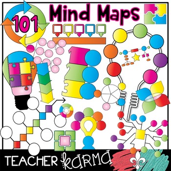 Preview of Mind Maps * 101 Graphic Organizers * Mapping Clipart BUNDLE