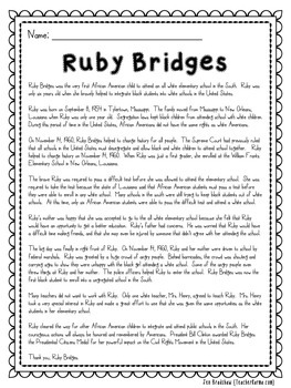 Ruby Bridges NO PREP Printables ~ Black History Month by Teacher Karma
