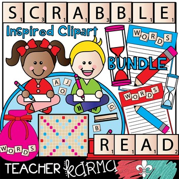 Preview of Scrabble Inspired Clipart BUNDLE * Letter Tiles *