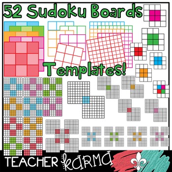 Preview of Sudoku Templates Clipart * MENTAL MATH