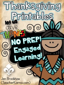 Preview of Thanksgiving Printables ~ NO PREP!  Reading Comprehension