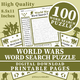 (5th, 5th, 6th, 10th Grade) World Wars Word Search Puzzle 