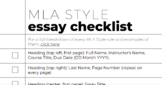 (6-12) MLA Essay Checklist