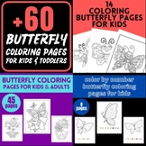 +60 Butterfly Coloring Activities for kids: color by code,
