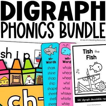 Preview of Digraph Activities Decodable Readers with Digraphs Worksheets Literacy Centers