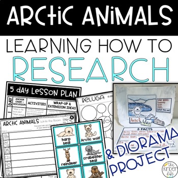 Preview of Arctic Animals Kindergarten | First Grade Research Diorama Project