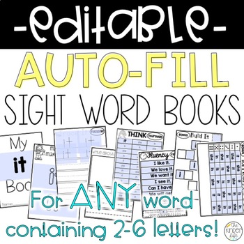 Preview of Editable Sight Word Weekly Books | Sight Word Worksheets | Sight Word Activities