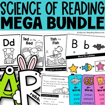 Preview of Science of Reading Literacy Centers MEGA BUNDLE Phonics Decodables Sound Wall