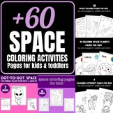+60 Space Coloring Activity for Kids: Dot-to-dot tracing, 