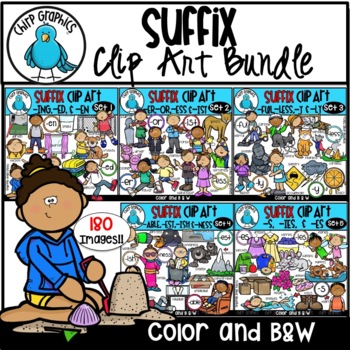 Preview of Suffix Clip Art Bundle