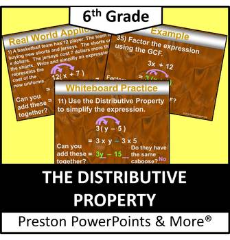 Preview of (6th) The Distributive Property in a PowerPoint Presentation