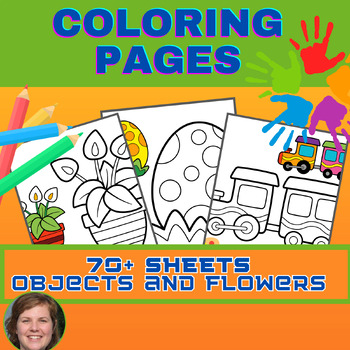 Preview of +70 Coloring pages - March coloring sheets about Objects and Flowers