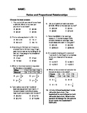 (7th Grade) Ratios and Proportional Relationships QUIZ