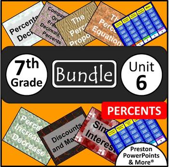 Preview of (7th) Percents {Bundle} in a PowerPoint Presentation
