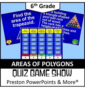 Preview of (6th) Quiz Show Game Area of Polygons in a PowerPoint Presentations