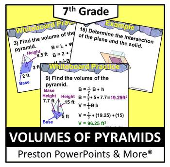 Preview of (7th) Volumes of Pyramids and Cross Sections in a PowerPoint Presentation