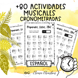 + 80 Hojas Musicales Cronometradas- Nombre de notas - Inte