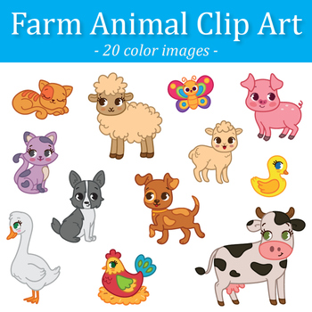 Farm Animals Clip Art by My Nerdy Teacher by Alina V | TPT