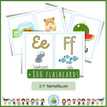 Preview of +800 Flashcards ENGLISH - SPANISH (27 temáticas / topics)