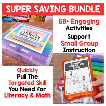 NYE SALE* Literacy & Math Intervention Kit Centers & Activities