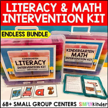 Preview of Math Centers & Literacy Centers Small Groups, Math & Reading Intervention Kits