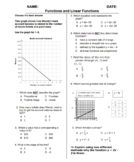 (8th Grade) Functions and Linear Functions QUIZ