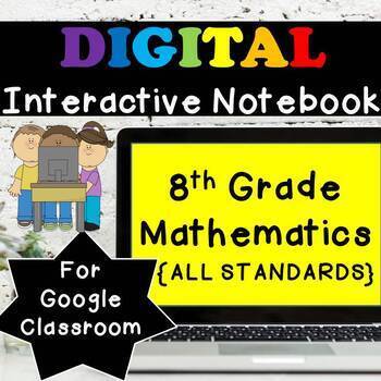 Preview of 8th Grade Math Digital Interactive Notebook ⭐Google Classroom Distance Learning
