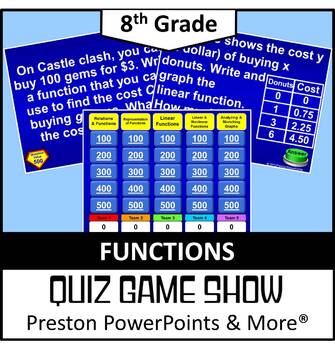 Preview of (8th) Quiz Show Game Functions in a PowerPoint Presentation