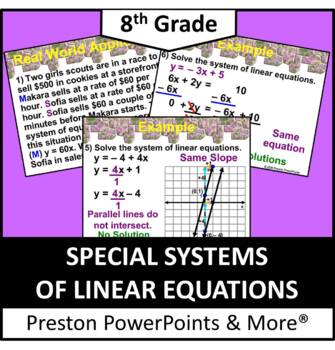 Preview of (8th) Special Systems of Linear Equations in a PowerPoint Presentation