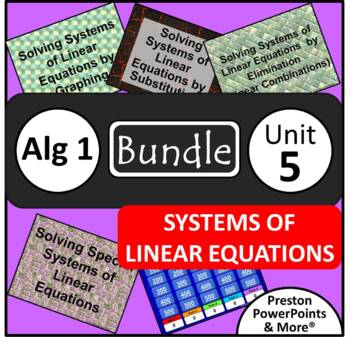 Preview of (Alg 1) Systems of Linear Equations {Bundle} in a PowerPoint Presentation