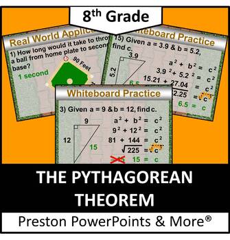 Preview of (8th) The Pythagorean Theorem in a PowerPoint Presentation