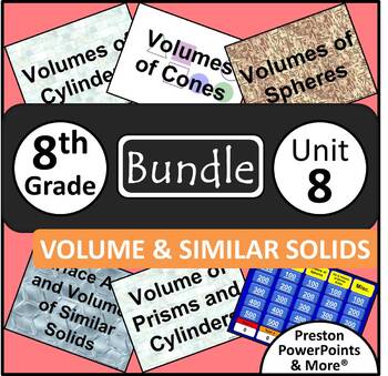 Preview of (8th) Volume and Similar Solids {Bundle} in a PowerPoint Presentation