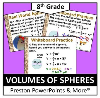 Preview of (8th) Volumes of Spheres in a PowerPoint Presentation