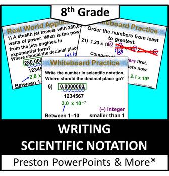 Preview of (8th) Writing Scientific Notation in a PowerPoint Presentation