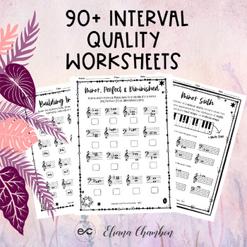 Preview of +90 Interval Qualities - Music Theory Worksheets - Interval Quality Practice