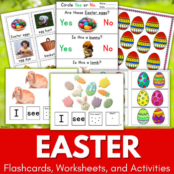 Preview of Easter Speech Therapy Activities Special Education Vocabulary Cards Autism