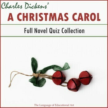 Preview of 'A Christmas Carol' Full Novel Editable Quiz Collection — PDF Google Form Easel